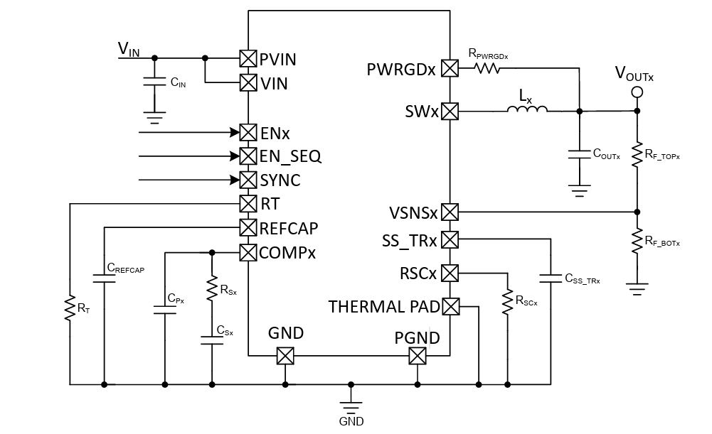 Schematic - Texas Instruments TPS7H4102EVM Evaluation Module